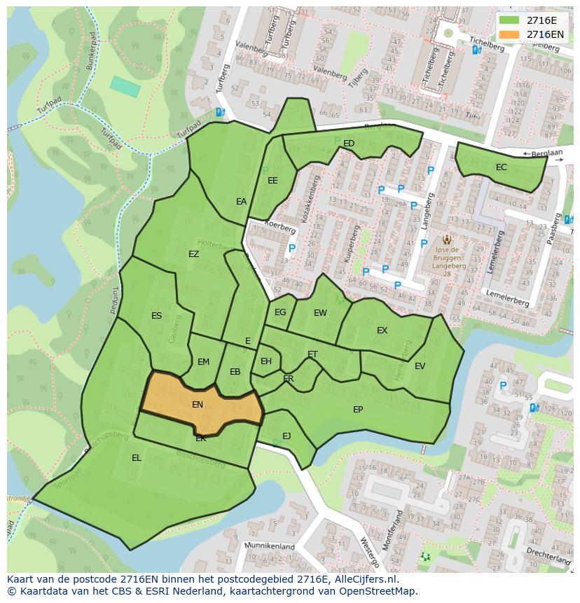 Afbeelding van het postcodegebied 2716 EN op de kaart.