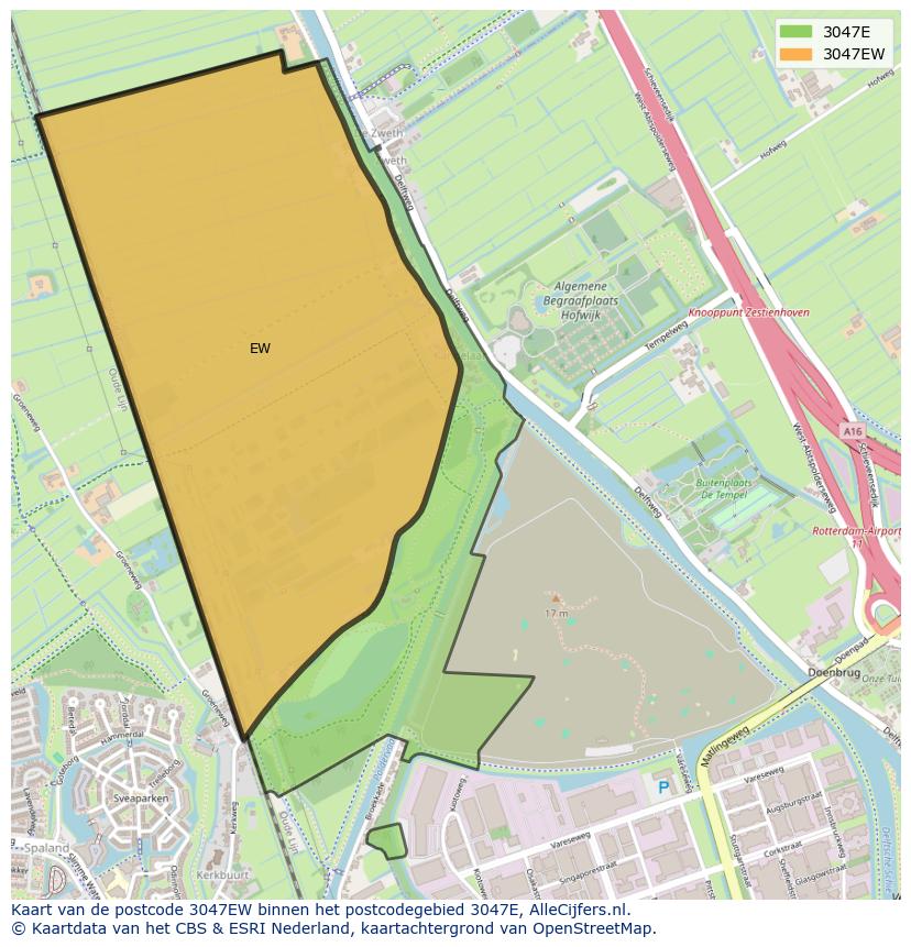 Afbeelding van het postcodegebied 3047 EW op de kaart.