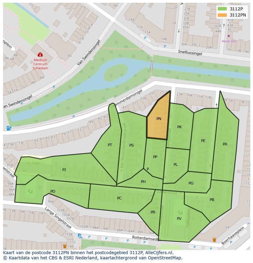 Afbeelding van het postcodegebied 3112 PN op de kaart.