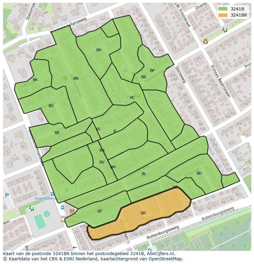 Afbeelding van het postcodegebied 3241 BR op de kaart.