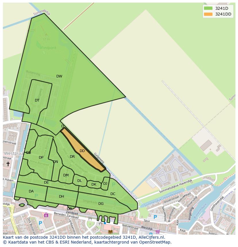 Afbeelding van het postcodegebied 3241 DD op de kaart.