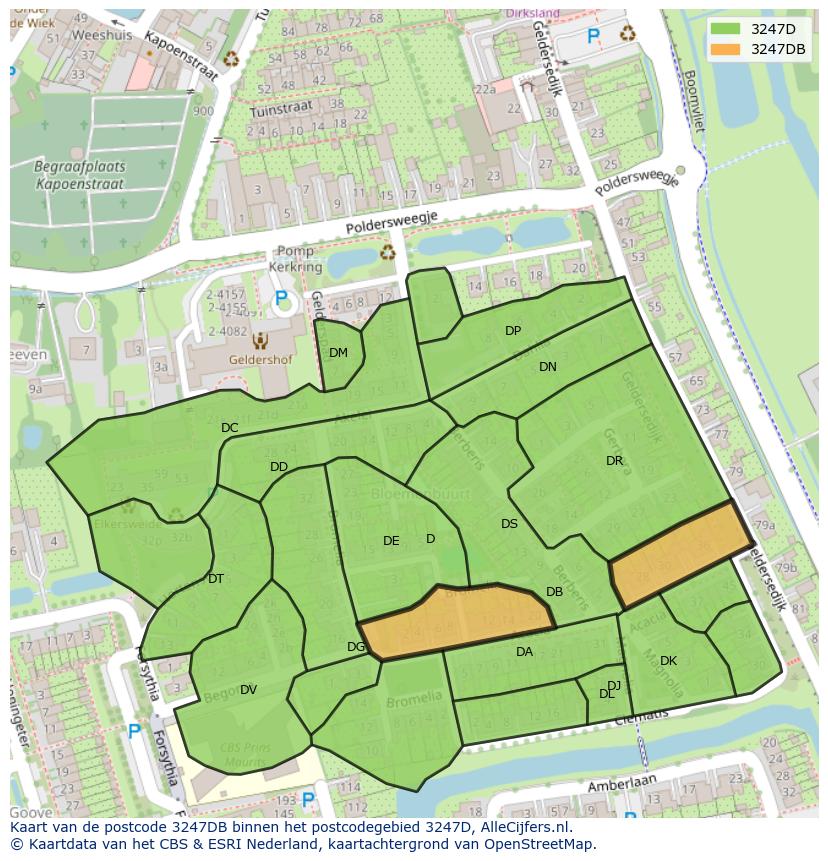 Afbeelding van het postcodegebied 3247 DB op de kaart.