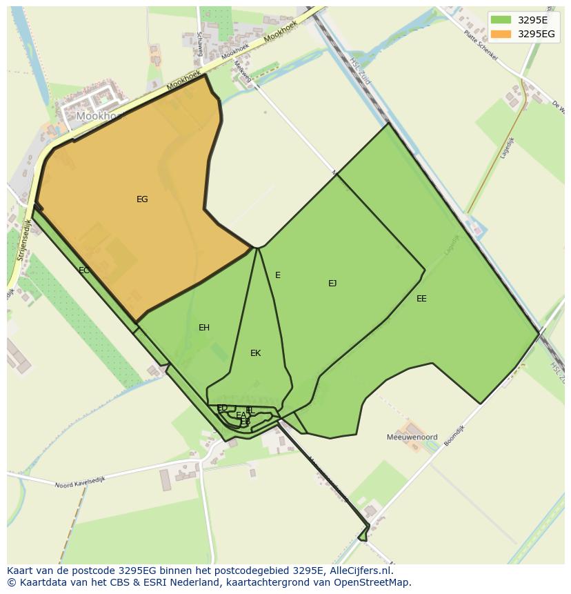 Afbeelding van het postcodegebied 3295 EG op de kaart.