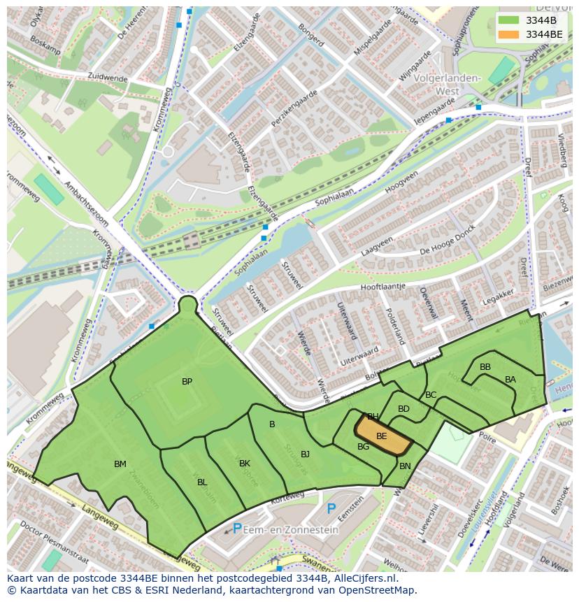 Afbeelding van het postcodegebied 3344 BE op de kaart.