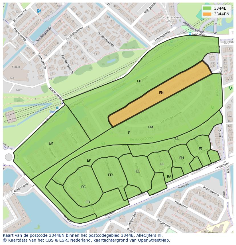Afbeelding van het postcodegebied 3344 EN op de kaart.