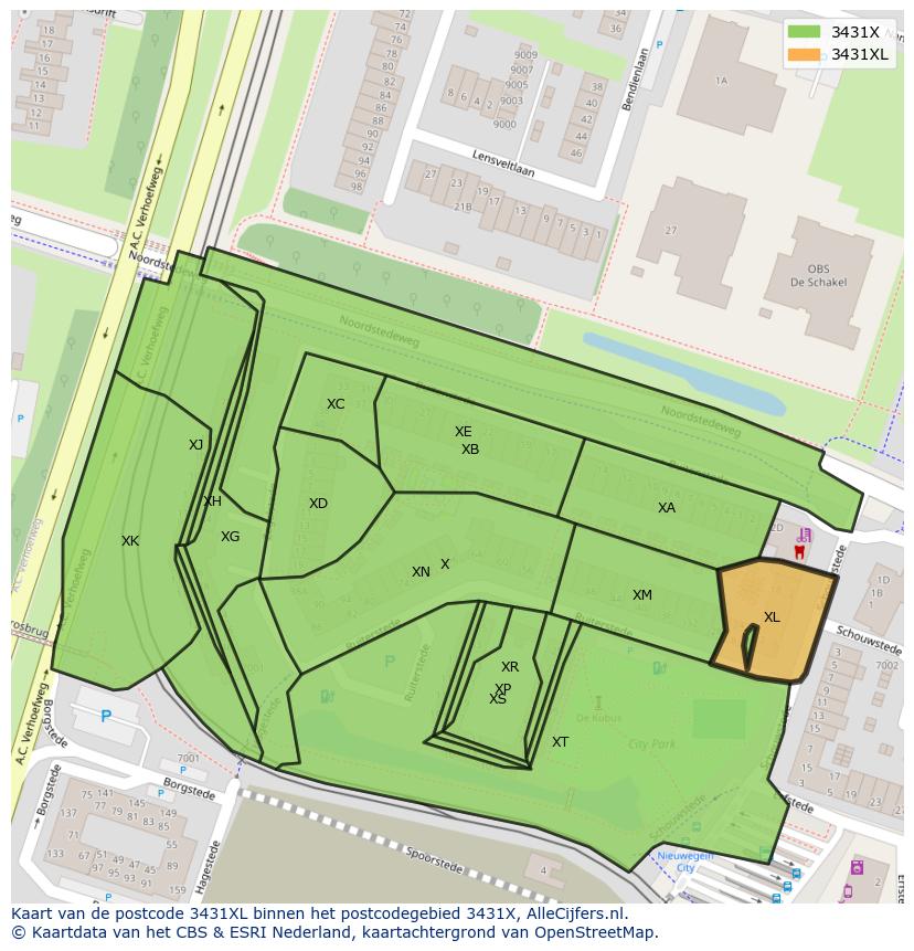 Afbeelding van het postcodegebied 3431 XL op de kaart.