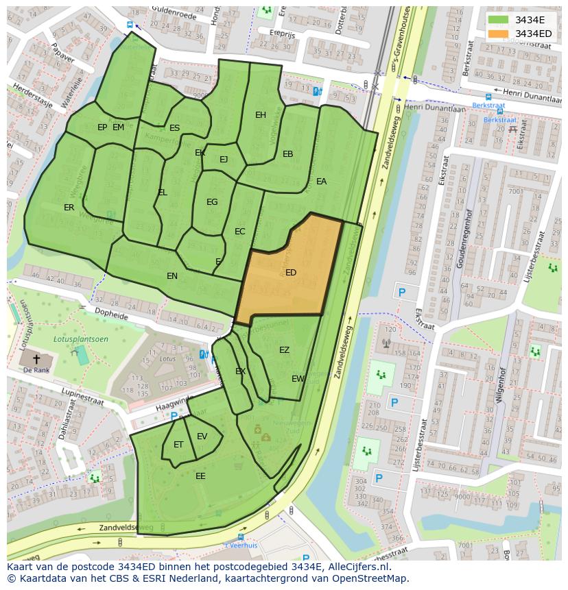 Afbeelding van het postcodegebied 3434 ED op de kaart.