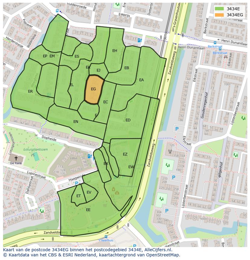 Afbeelding van het postcodegebied 3434 EG op de kaart.