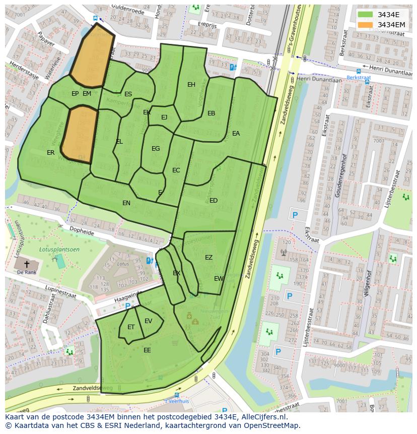 Afbeelding van het postcodegebied 3434 EM op de kaart.