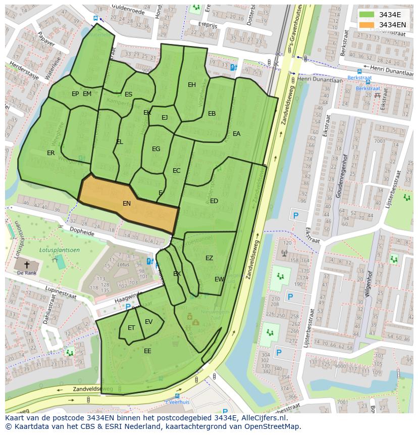Afbeelding van het postcodegebied 3434 EN op de kaart.