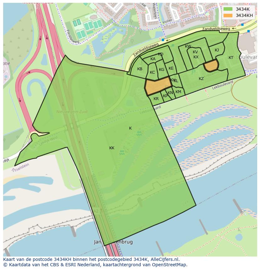 Afbeelding van het postcodegebied 3434 KH op de kaart.