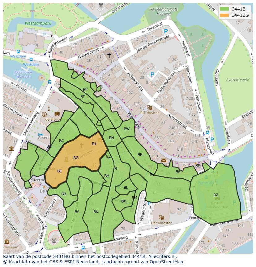 Afbeelding van het postcodegebied 3441 BG op de kaart.
