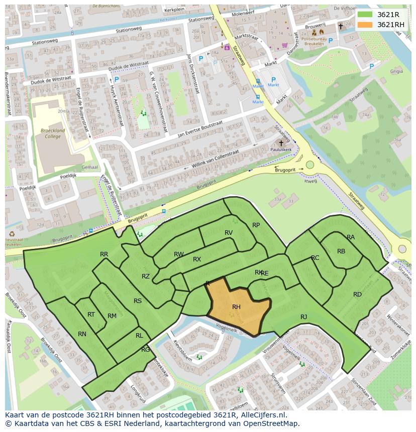 Afbeelding van het postcodegebied 3621 RH op de kaart.