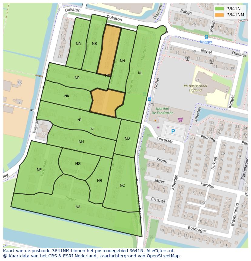 Afbeelding van het postcodegebied 3641 NM op de kaart.