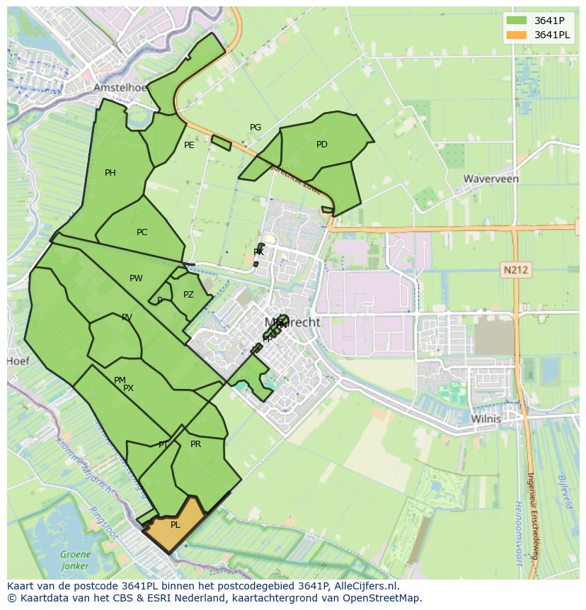 Afbeelding van het postcodegebied 3641 PL op de kaart.