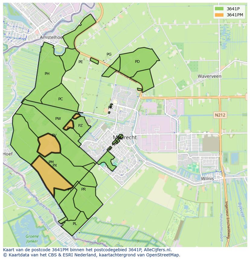 Afbeelding van het postcodegebied 3641 PM op de kaart.