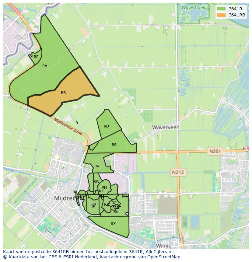 Afbeelding van het postcodegebied 3641 RB op de kaart.