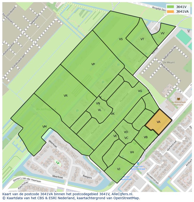 Afbeelding van het postcodegebied 3641 VA op de kaart.