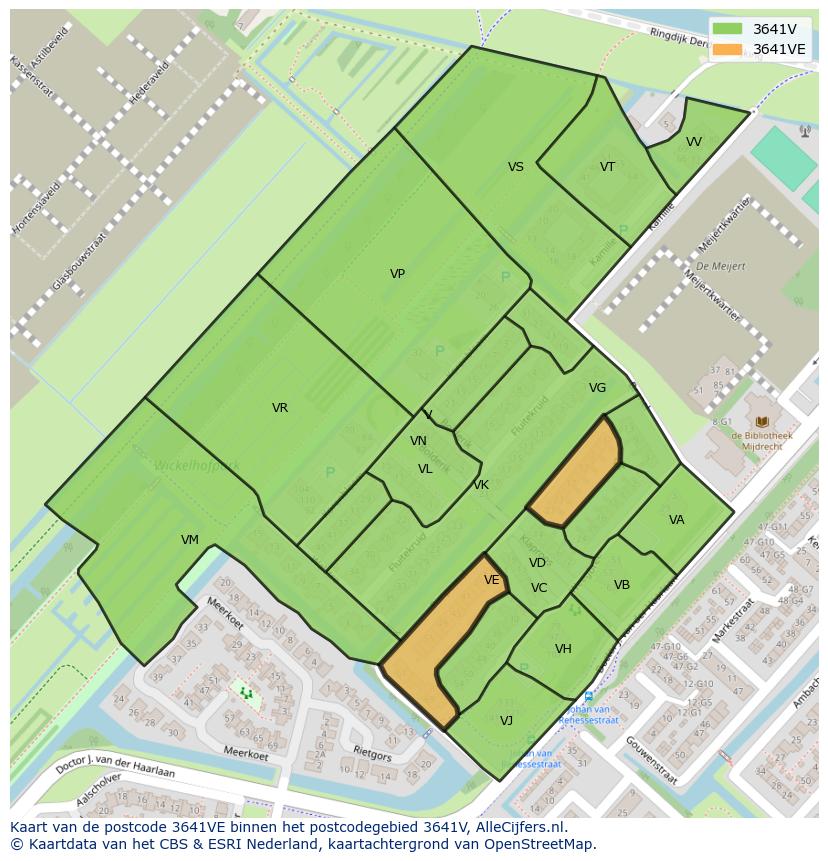 Afbeelding van het postcodegebied 3641 VE op de kaart.