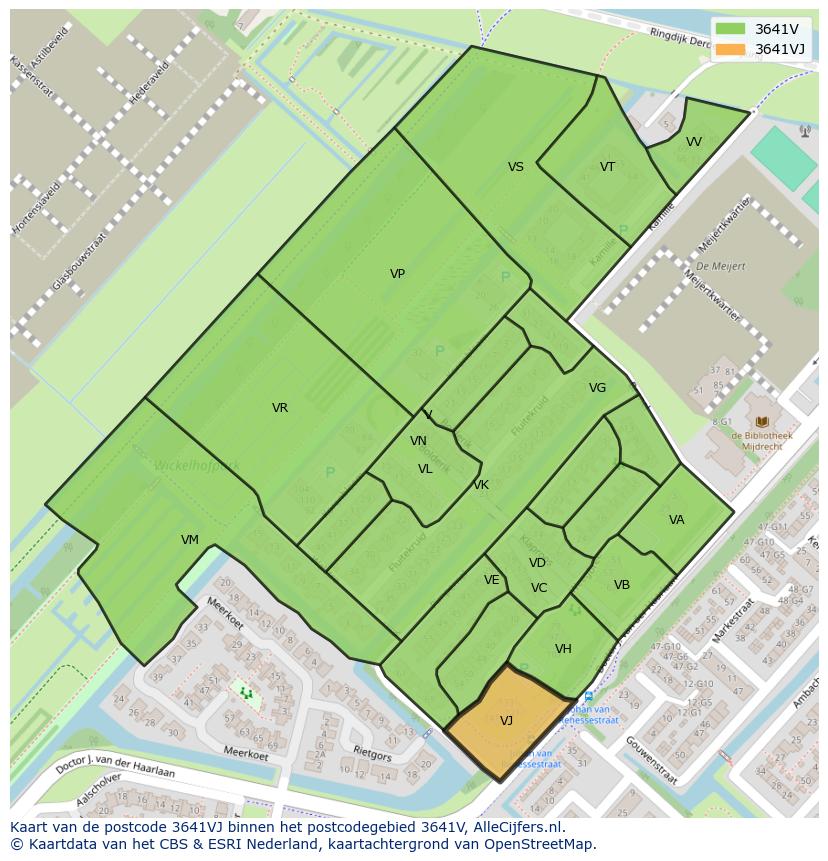 Afbeelding van het postcodegebied 3641 VJ op de kaart.