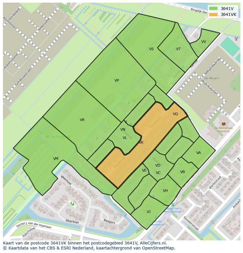 Afbeelding van het postcodegebied 3641 VK op de kaart.
