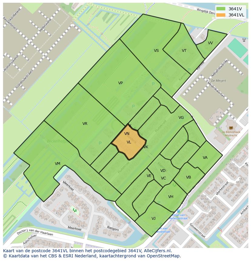 Afbeelding van het postcodegebied 3641 VL op de kaart.