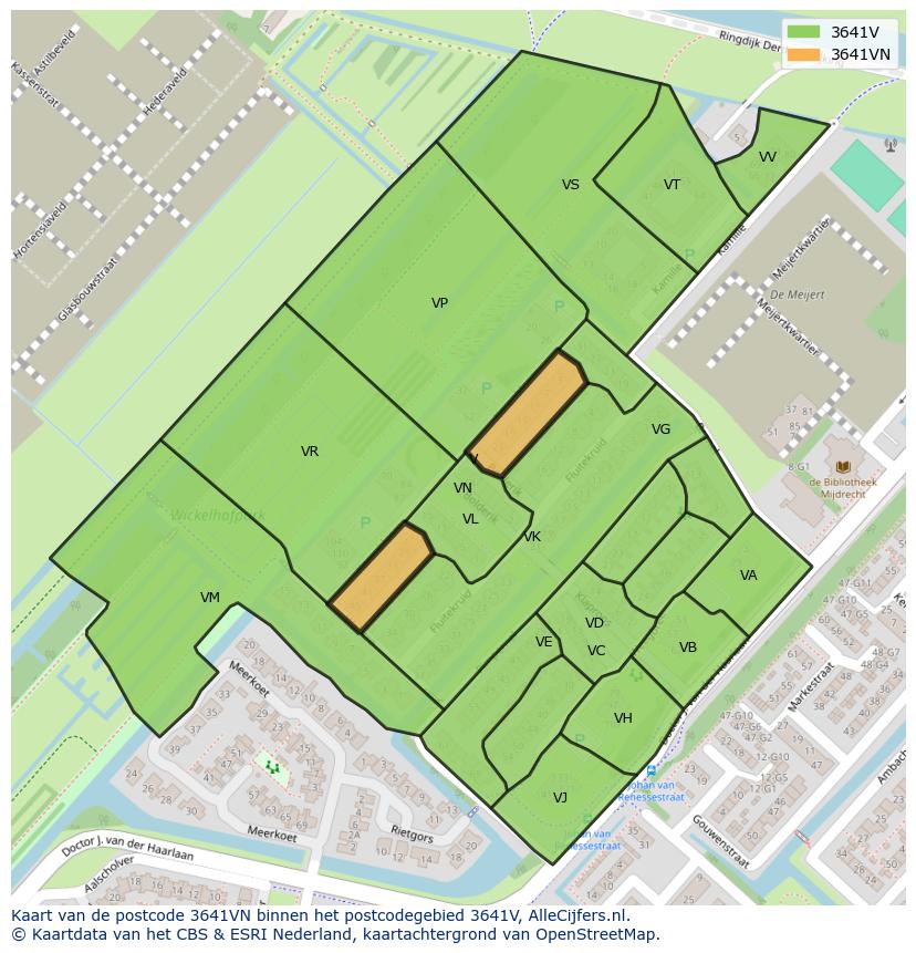 Afbeelding van het postcodegebied 3641 VN op de kaart.