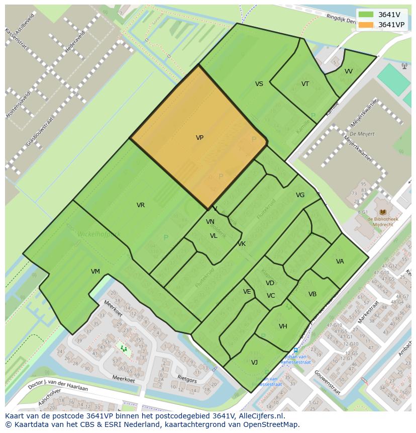 Afbeelding van het postcodegebied 3641 VP op de kaart.