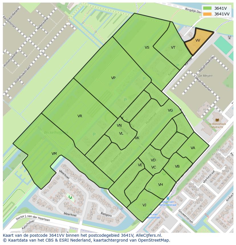 Afbeelding van het postcodegebied 3641 VV op de kaart.