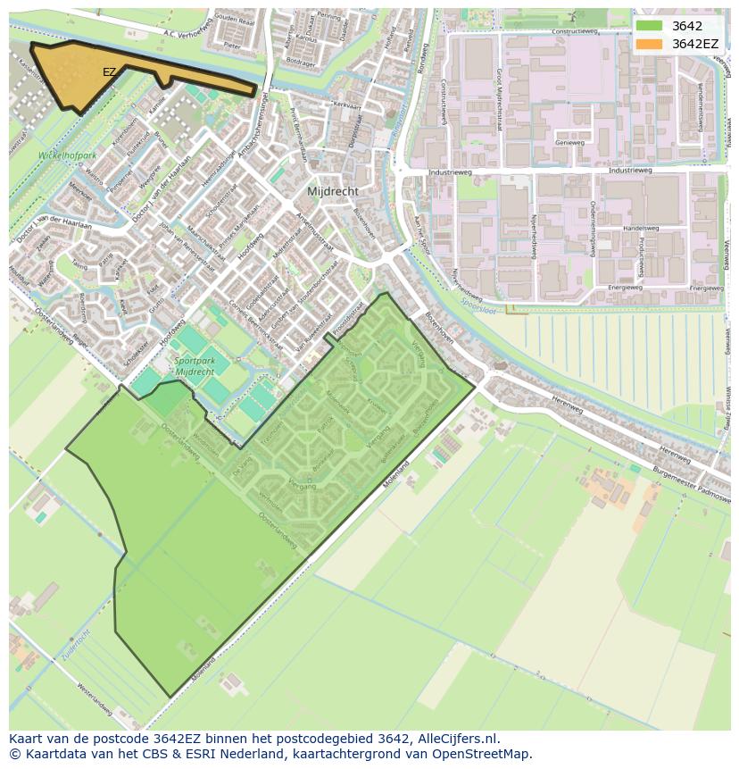 Afbeelding van het postcodegebied 3642 EZ op de kaart.