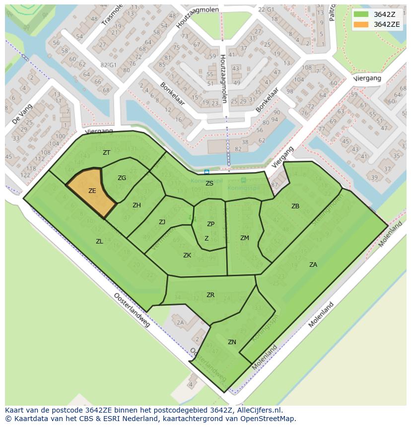 Afbeelding van het postcodegebied 3642 ZE op de kaart.