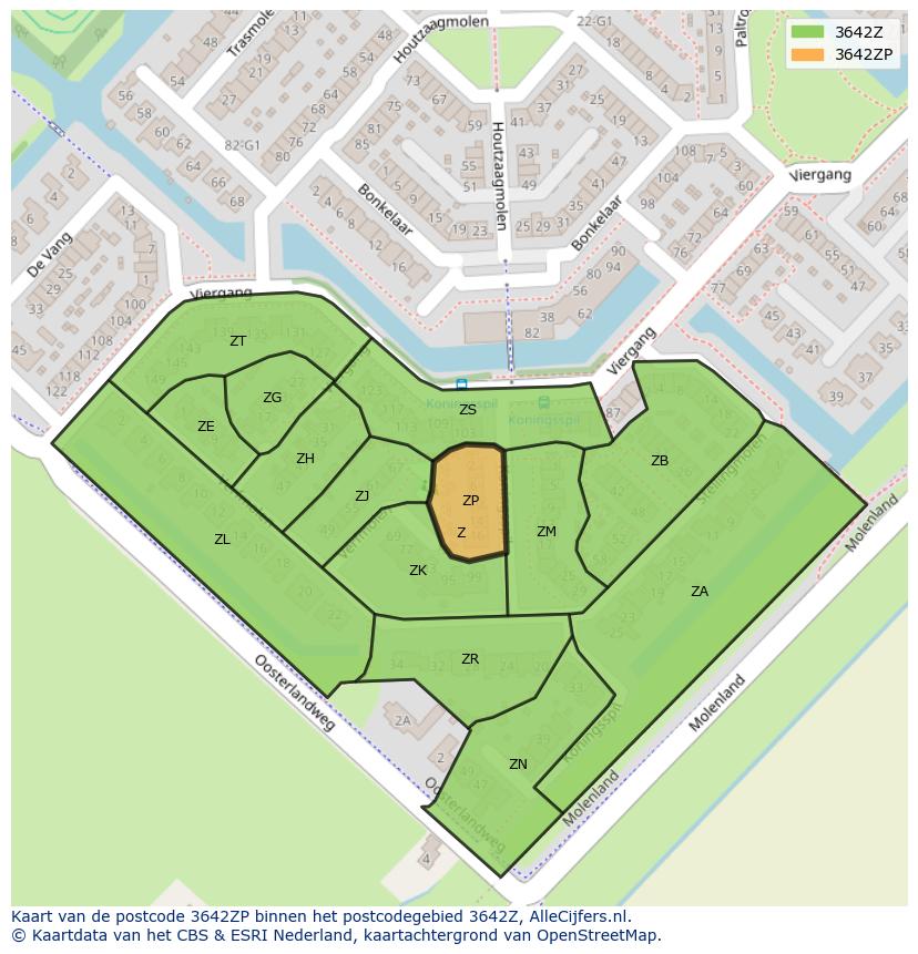 Afbeelding van het postcodegebied 3642 ZP op de kaart.