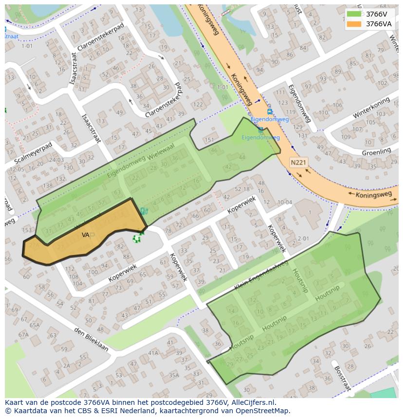 Afbeelding van het postcodegebied 3766 VA op de kaart.