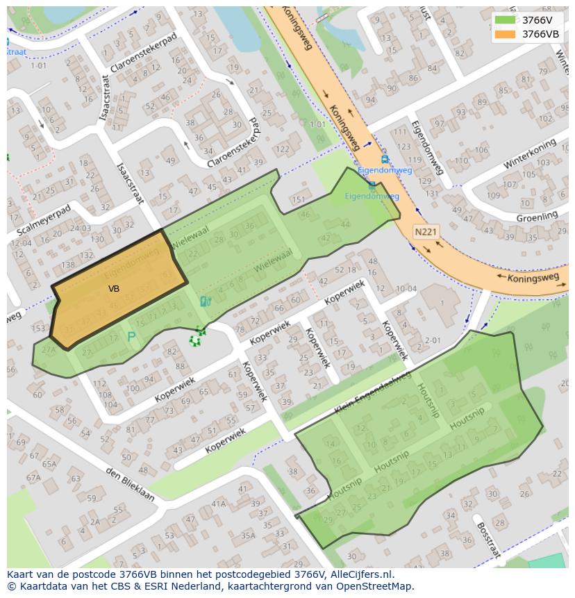 Afbeelding van het postcodegebied 3766 VB op de kaart.