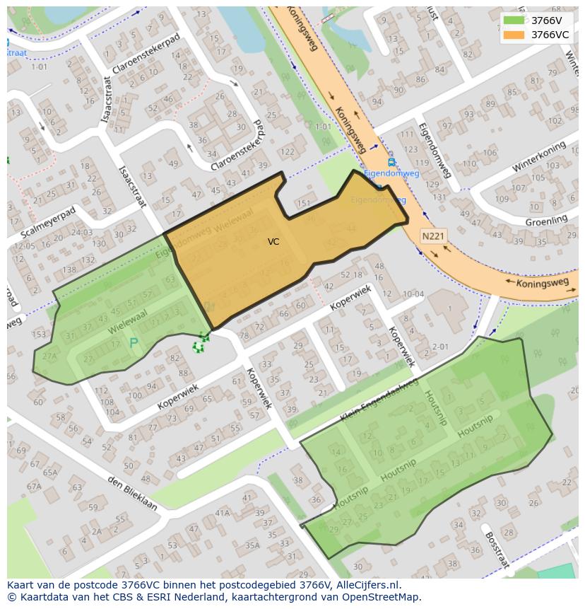 Afbeelding van het postcodegebied 3766 VC op de kaart.