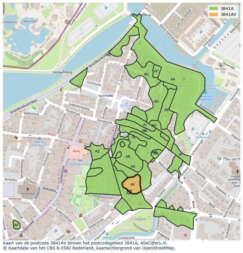 Afbeelding van het postcodegebied 3841 AV op de kaart.