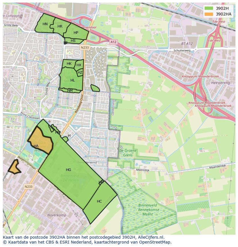 Afbeelding van het postcodegebied 3902 HA op de kaart.