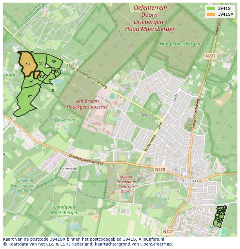 Afbeelding van het postcodegebied 3941 SX op de kaart.