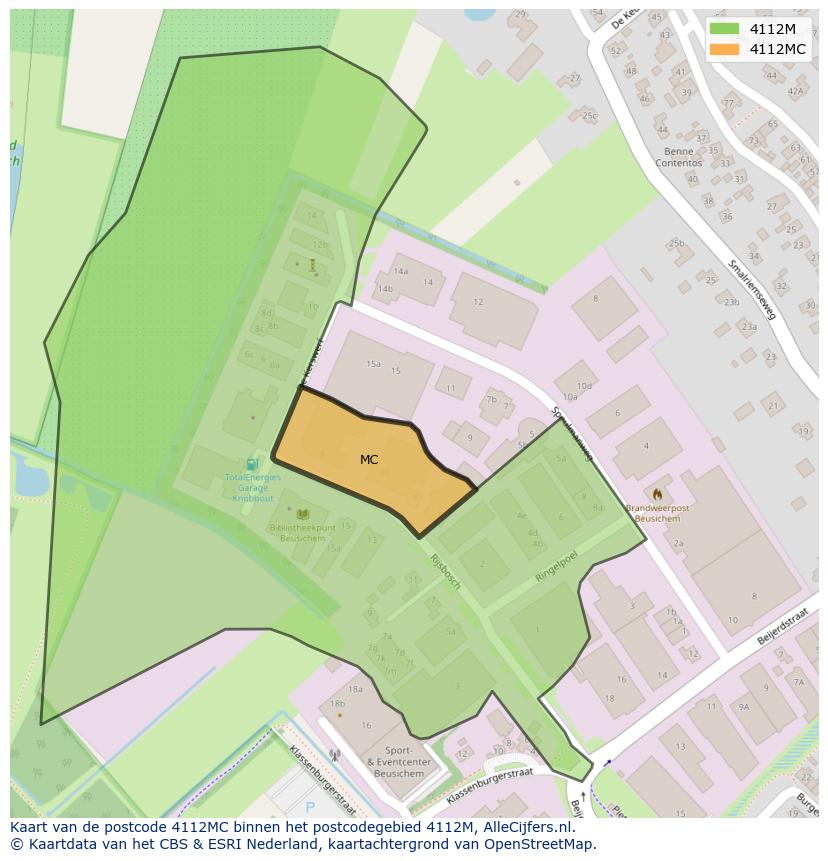 Afbeelding van het postcodegebied 4112 MC op de kaart.