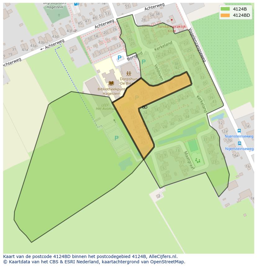 Afbeelding van het postcodegebied 4124 BD op de kaart.