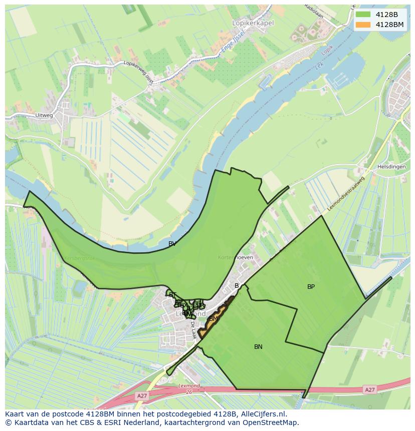 Afbeelding van het postcodegebied 4128 BM op de kaart.