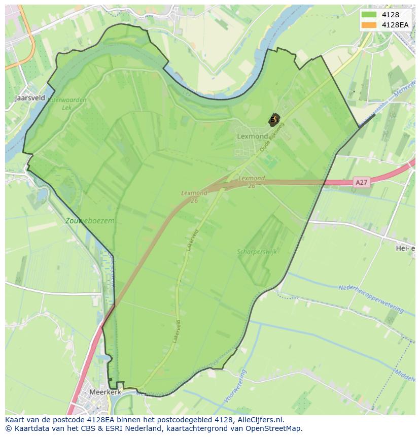 Afbeelding van het postcodegebied 4128 EA op de kaart.