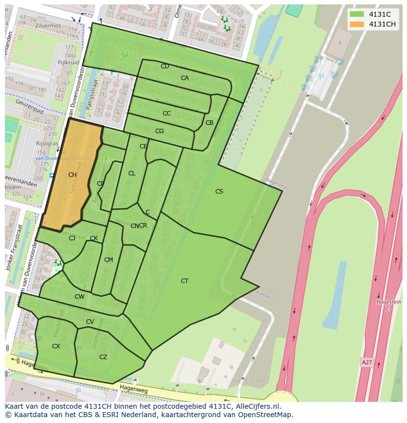 Afbeelding van het postcodegebied 4131 CH op de kaart.