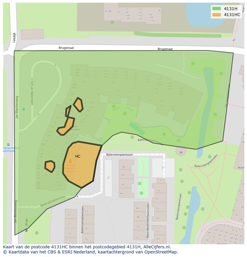 Afbeelding van het postcodegebied 4131 HC op de kaart.
