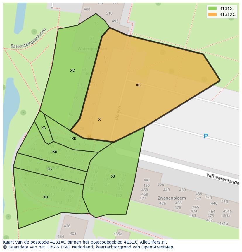 Afbeelding van het postcodegebied 4131 XC op de kaart.