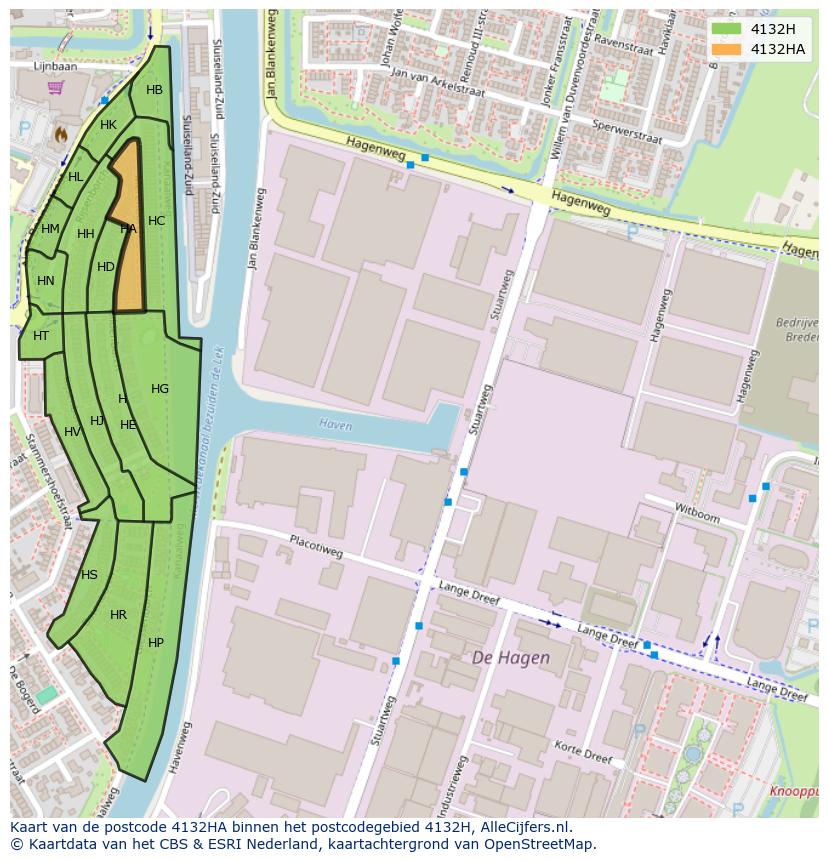 Afbeelding van het postcodegebied 4132 HA op de kaart.