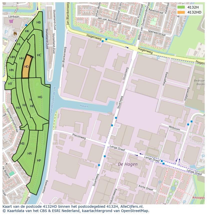 Afbeelding van het postcodegebied 4132 HD op de kaart.