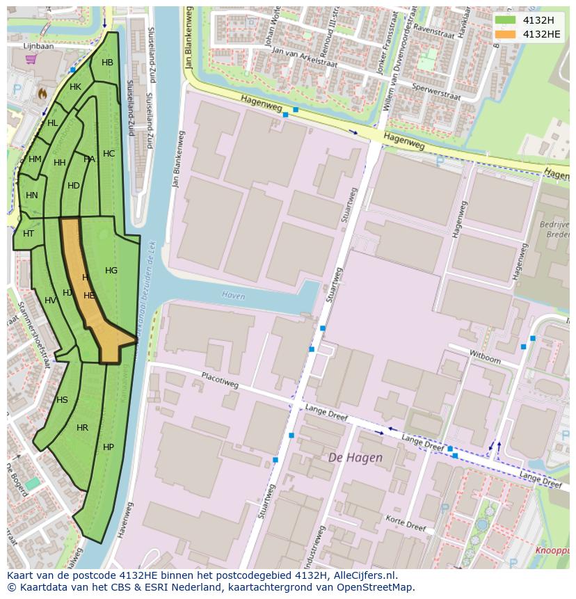 Afbeelding van het postcodegebied 4132 HE op de kaart.