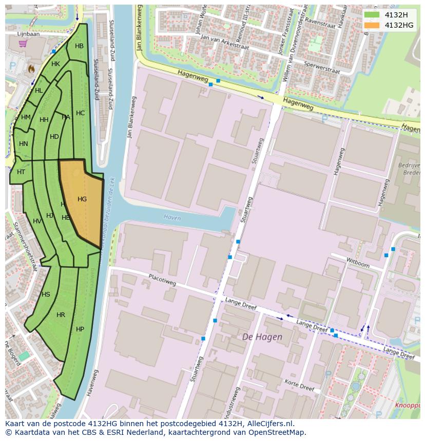 Afbeelding van het postcodegebied 4132 HG op de kaart.