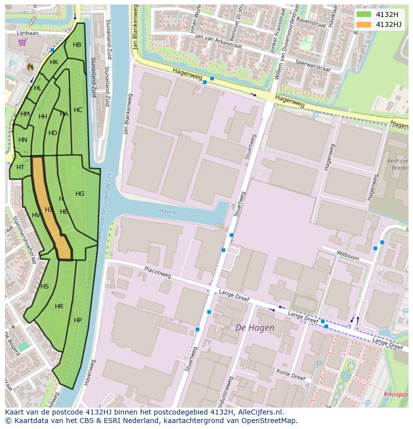 Afbeelding van het postcodegebied 4132 HJ op de kaart.